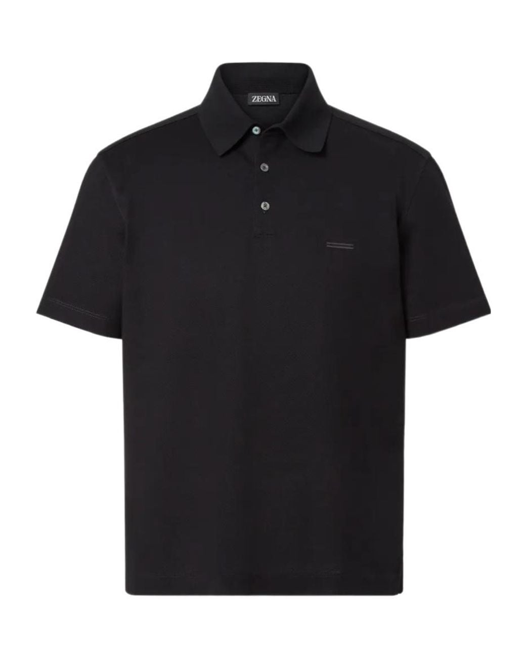 Zegna Black Classic Short-Sleeve Polo Shirt for men