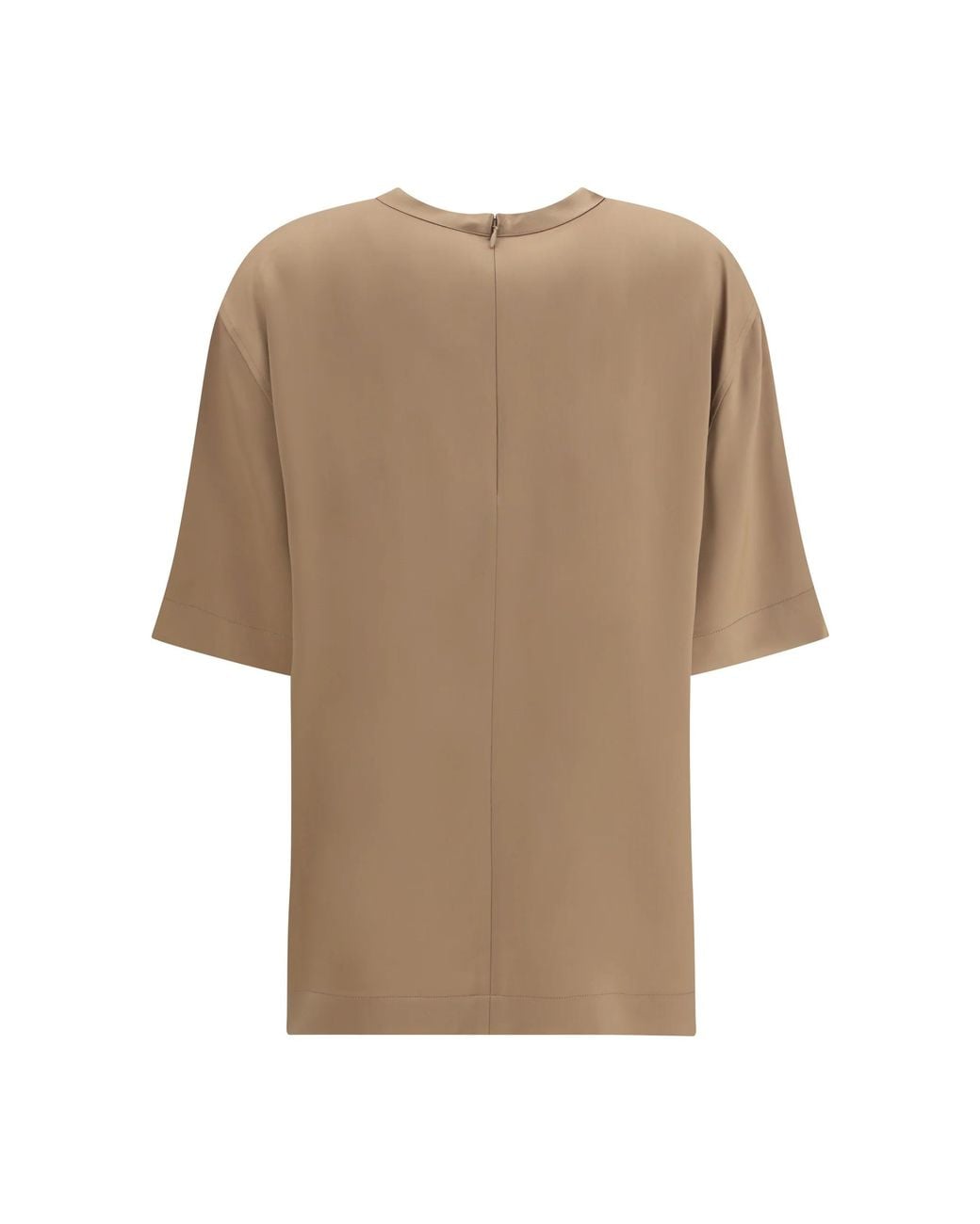 Totême  Natural Totême Short-Sleeved Satin T-Shirt
