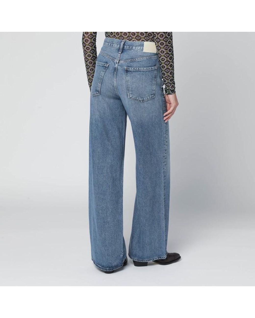 Citizens of Humanity Blue High-Rise Wide-Leg Jeans