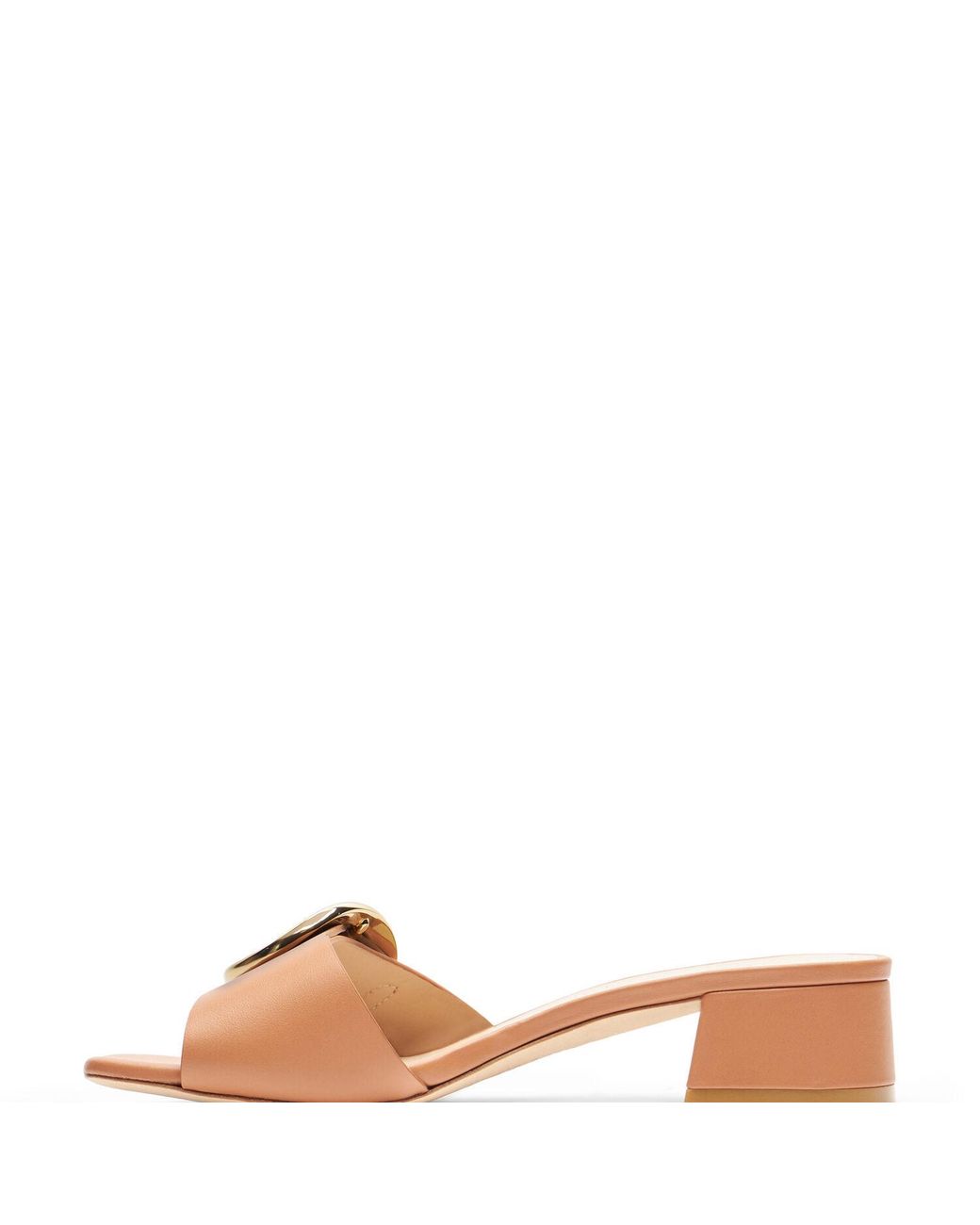 Stuart Weitzman Natural Thick Heeled Flat Slippers