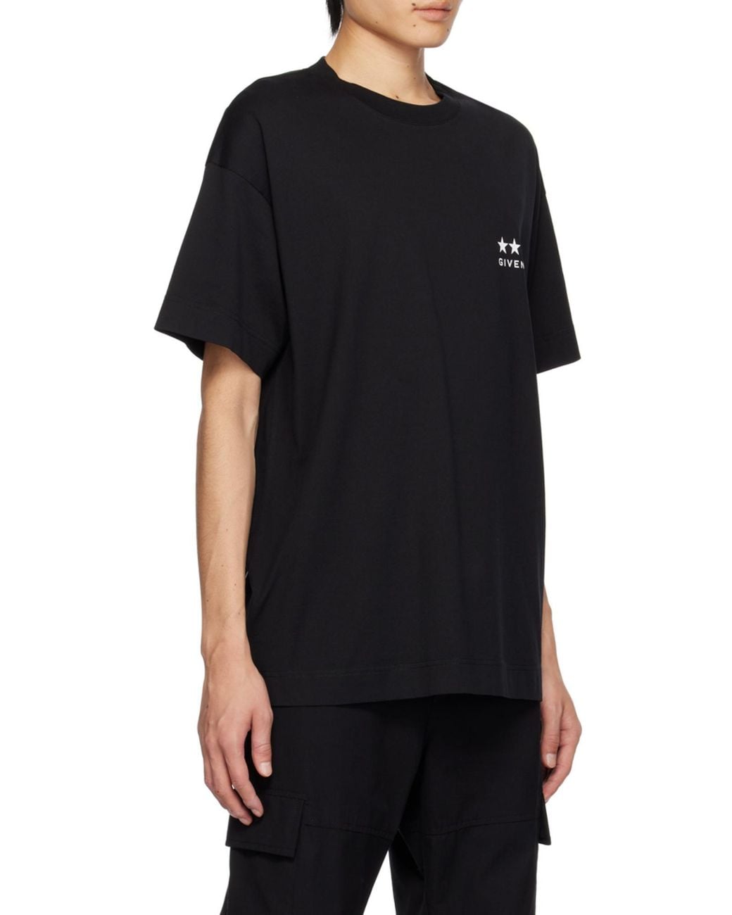 Givenchy Black Logo Printed Crewneck T-Shirt for men