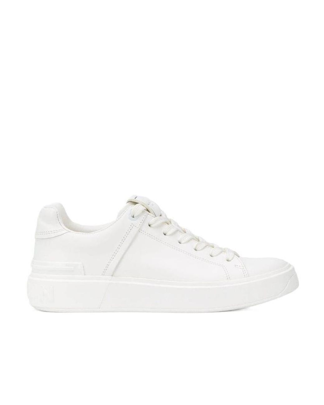 Balmain White B-Court Low-Top Sneakers