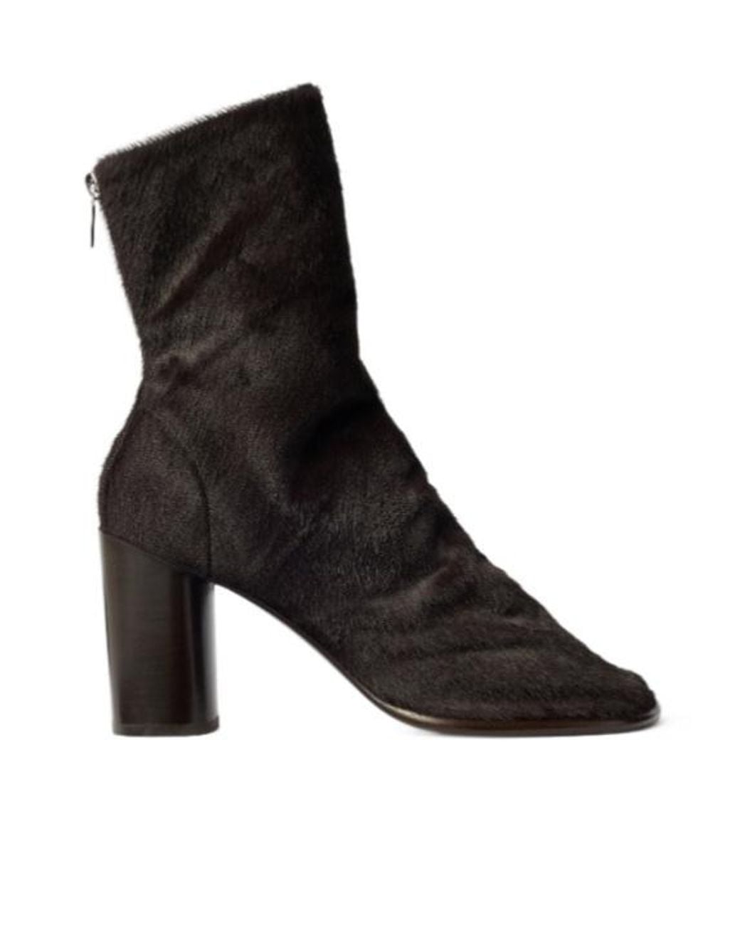 Lemaire Black 80Mm Glove Heeled Ankle Boots
