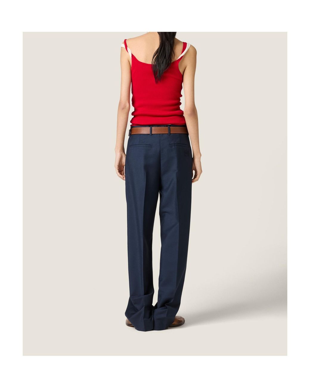 Miu Miu Red Cotton Knit Top