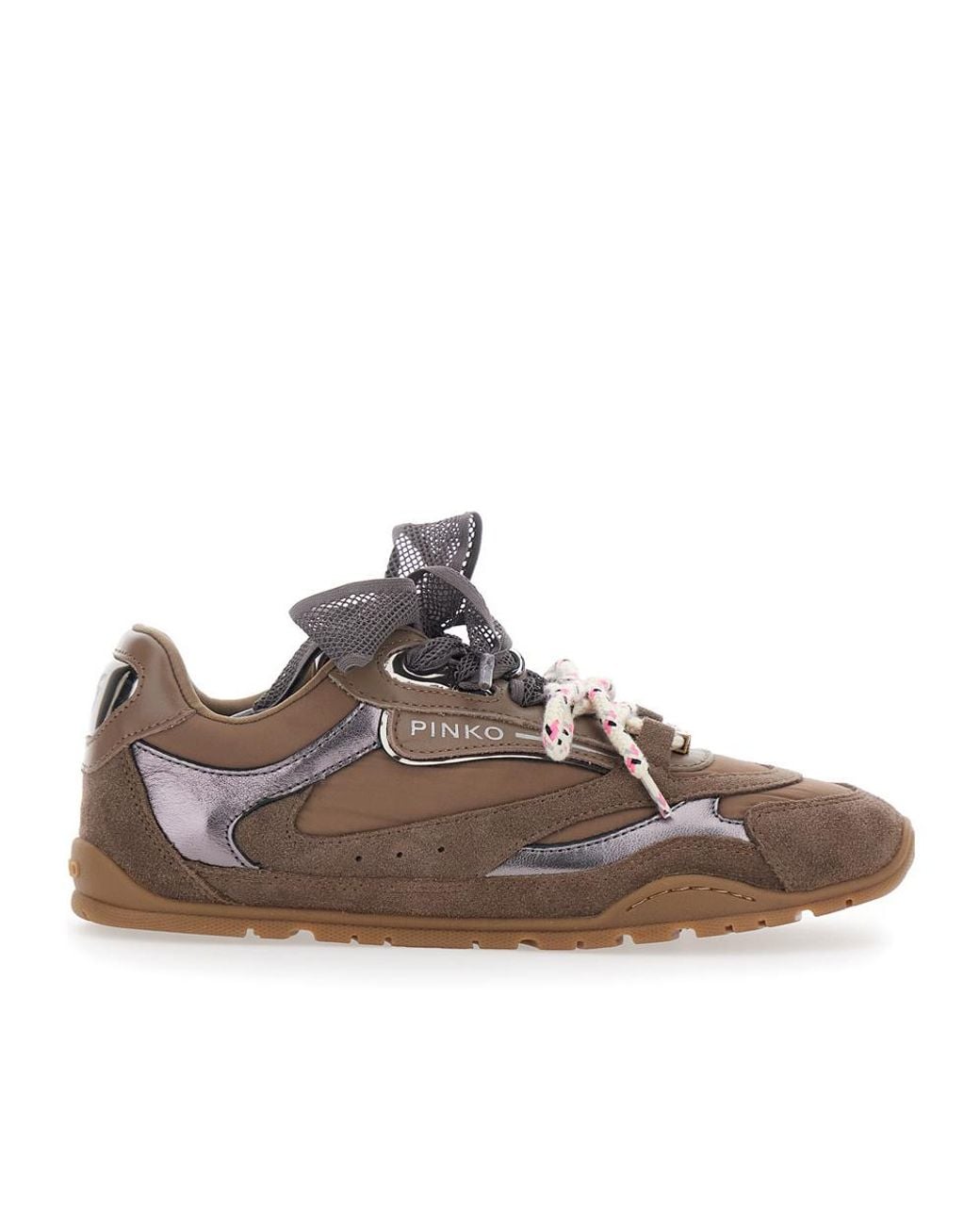 Pinko Brown Yulia 01 Lace-Up Sneakers