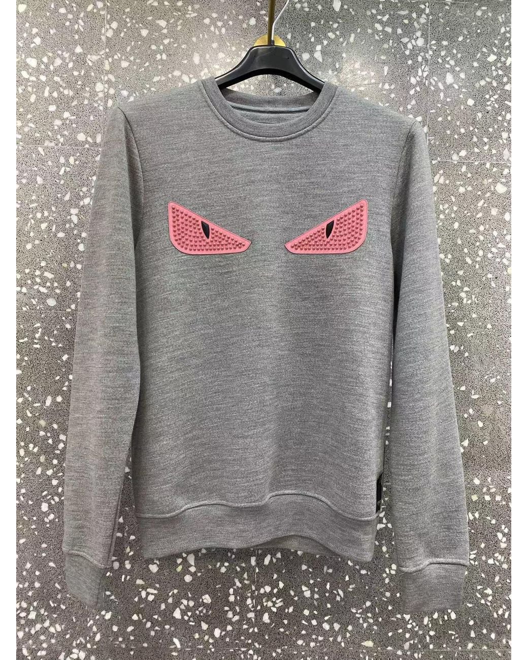 Fendi Gray Woolen Round-Necked Sweater for men