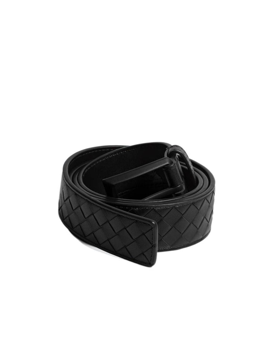 Bottega Veneta Black Intrecciato Belt for men
