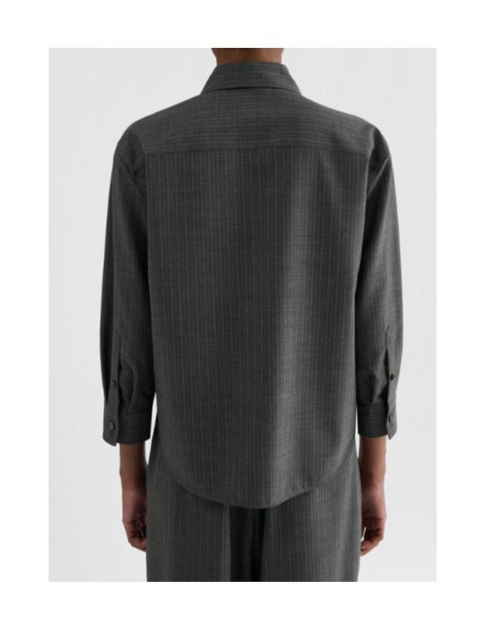 Jil Sander Gray Shirt 158 Pinstripe Shirt