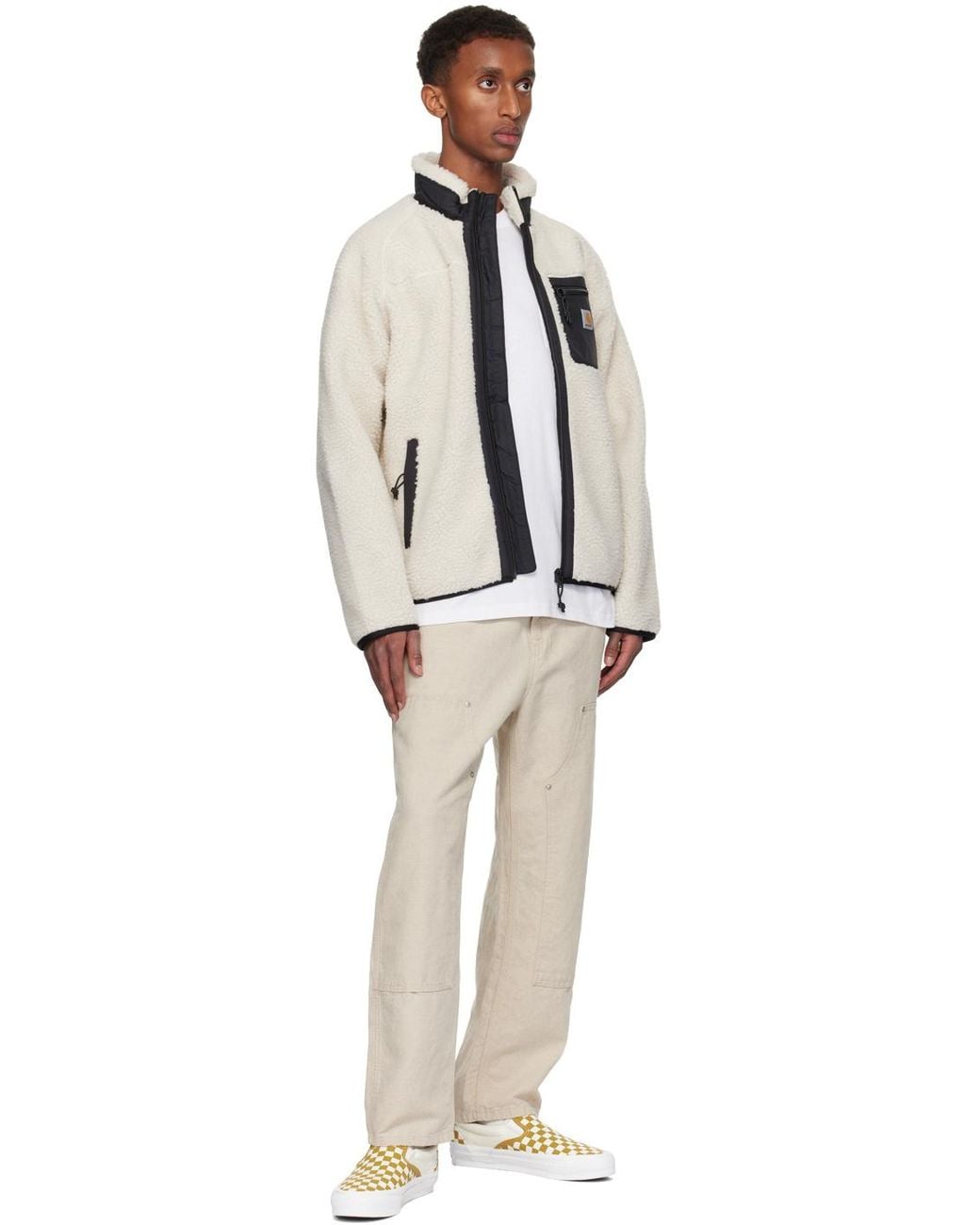Carhartt Natural Walter Double Knee Logo-Patch Tapered Trousers for men