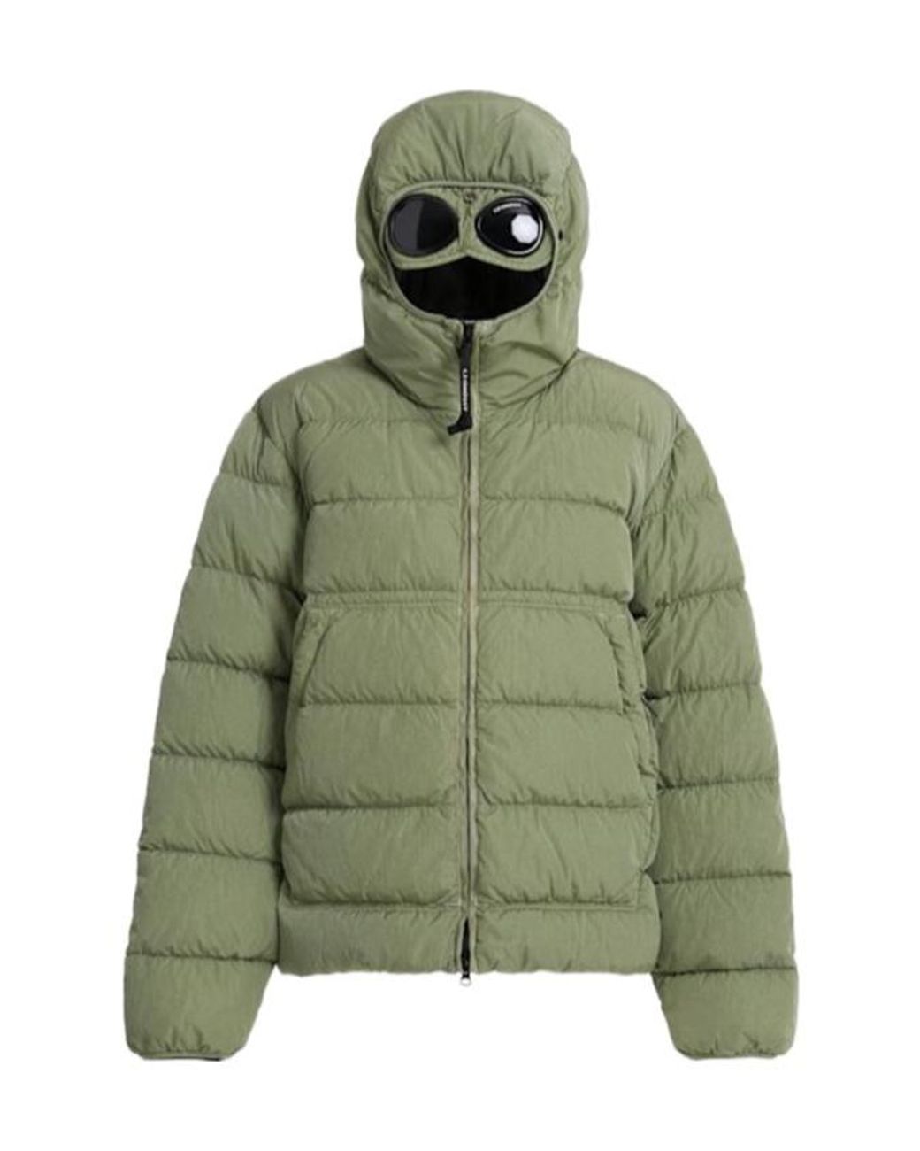 C P Company Green Chrome-R Goggle Nylon Down Jacket for men