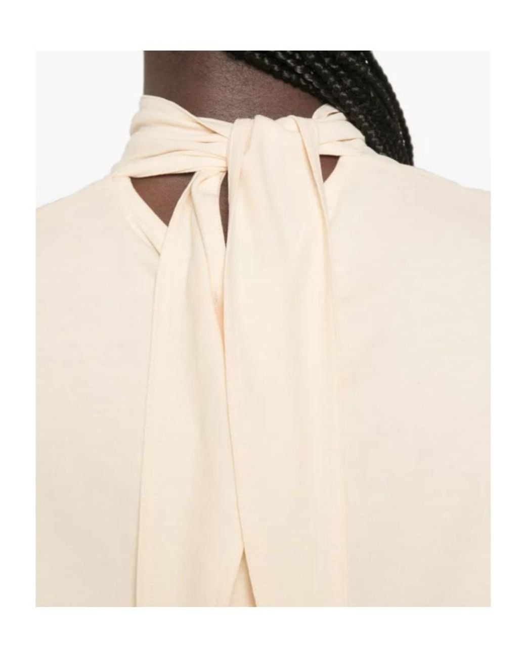 Lemaire Natural Jersey Crepe Long-Sleeve Scarf Top