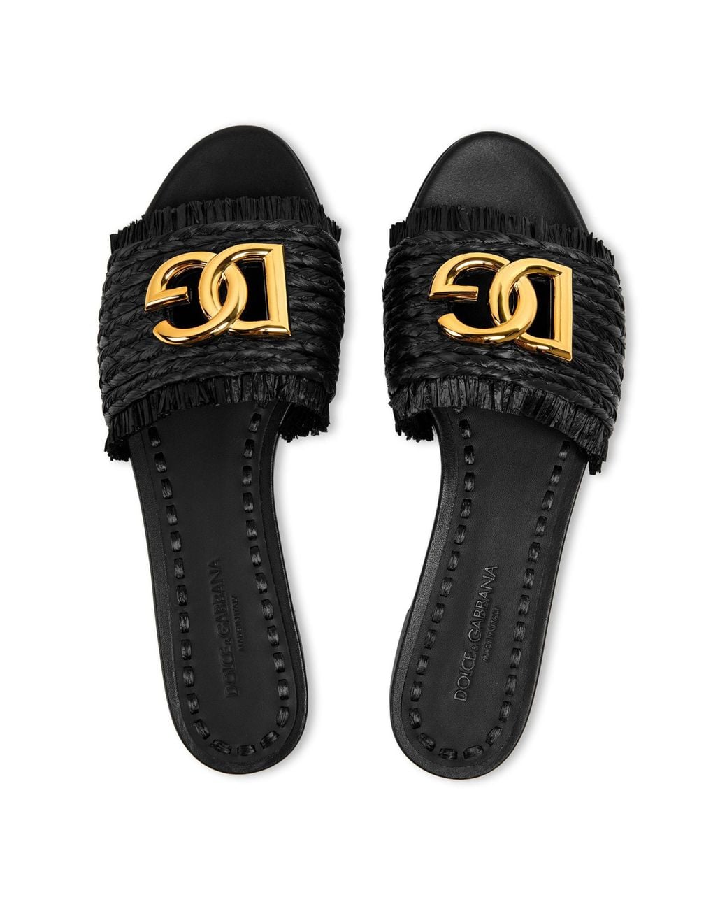Dolce & Gabbana Black Solid Flat Shoes