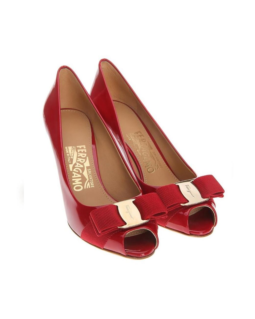 Ferragamo Red Logo High Heels