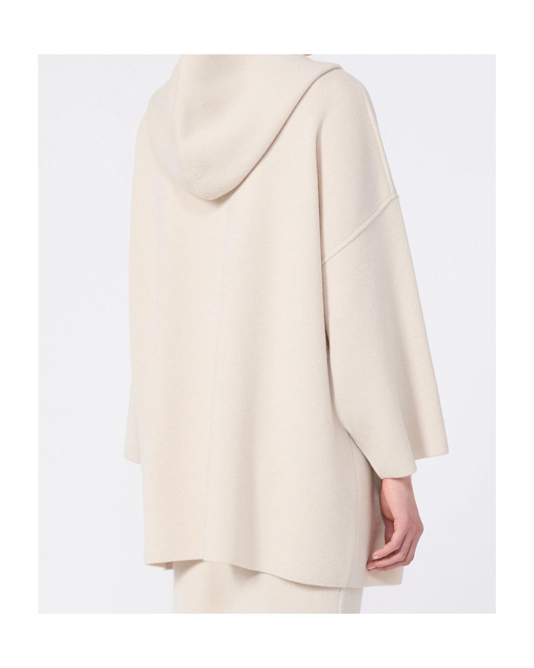 Max Mara Natural Wool And Cashmere Hooded Cardigan