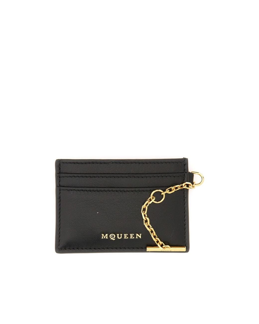 McQueen Black Sling Logo Plaque Card Holder