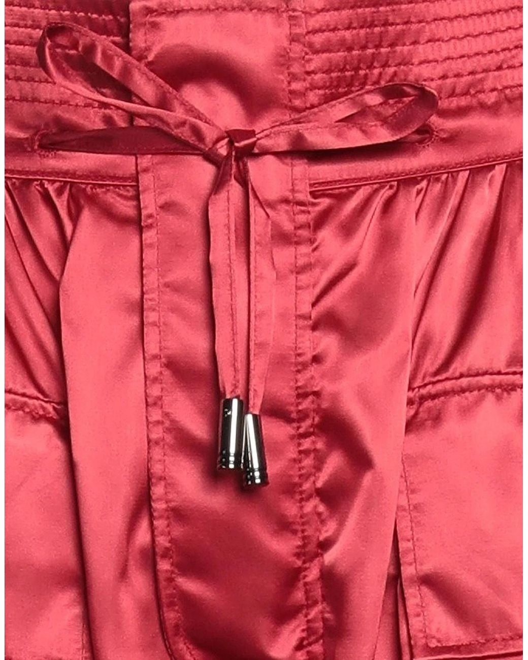 Dolce & Gabbana Red Minimalist Satin Trousers