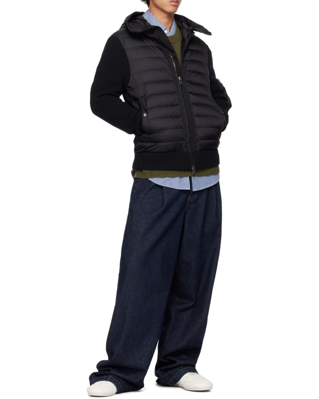 Moncler Black Padded Front Zip Jacket for men