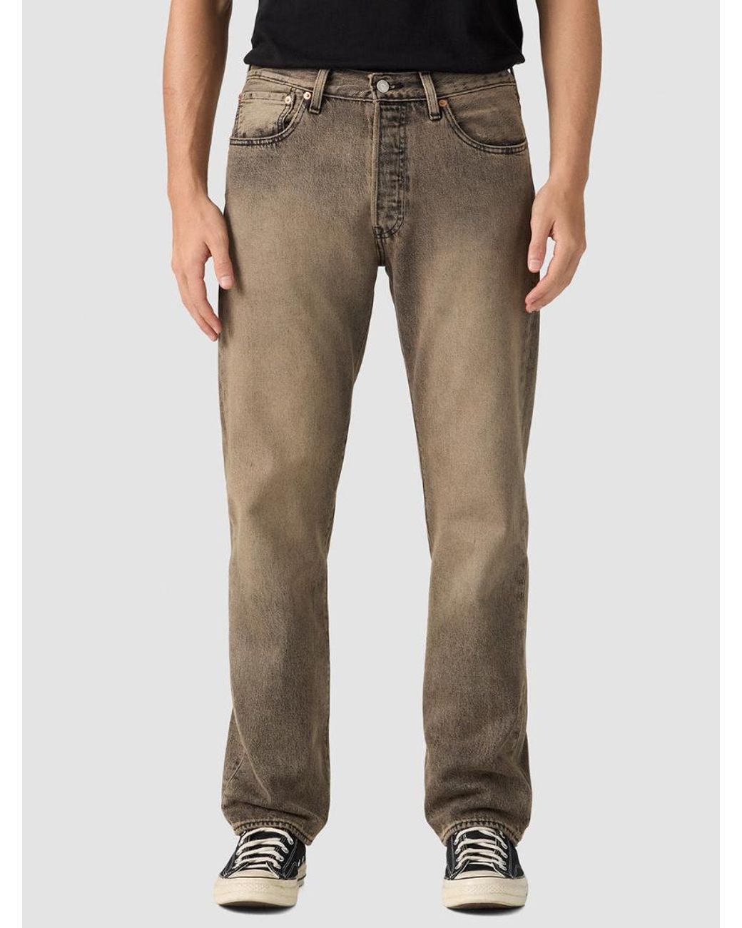 Levi's Gray 501 Original Straight-Leg Jeans for men