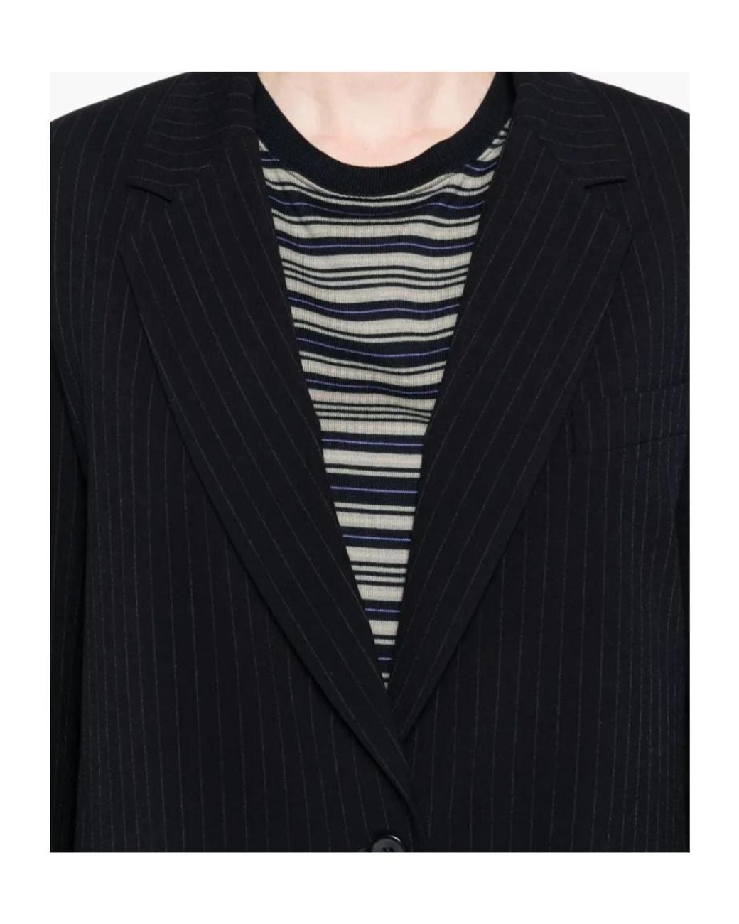 Aniye By Blue Pinstripe-Print Single-Breasted Blazer