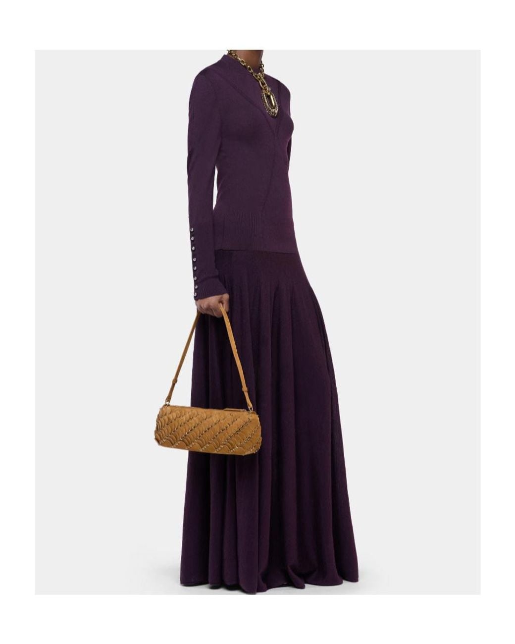 Rabanne Metallic Rabanne Baguette Disc Emebellished Shoulder Bag