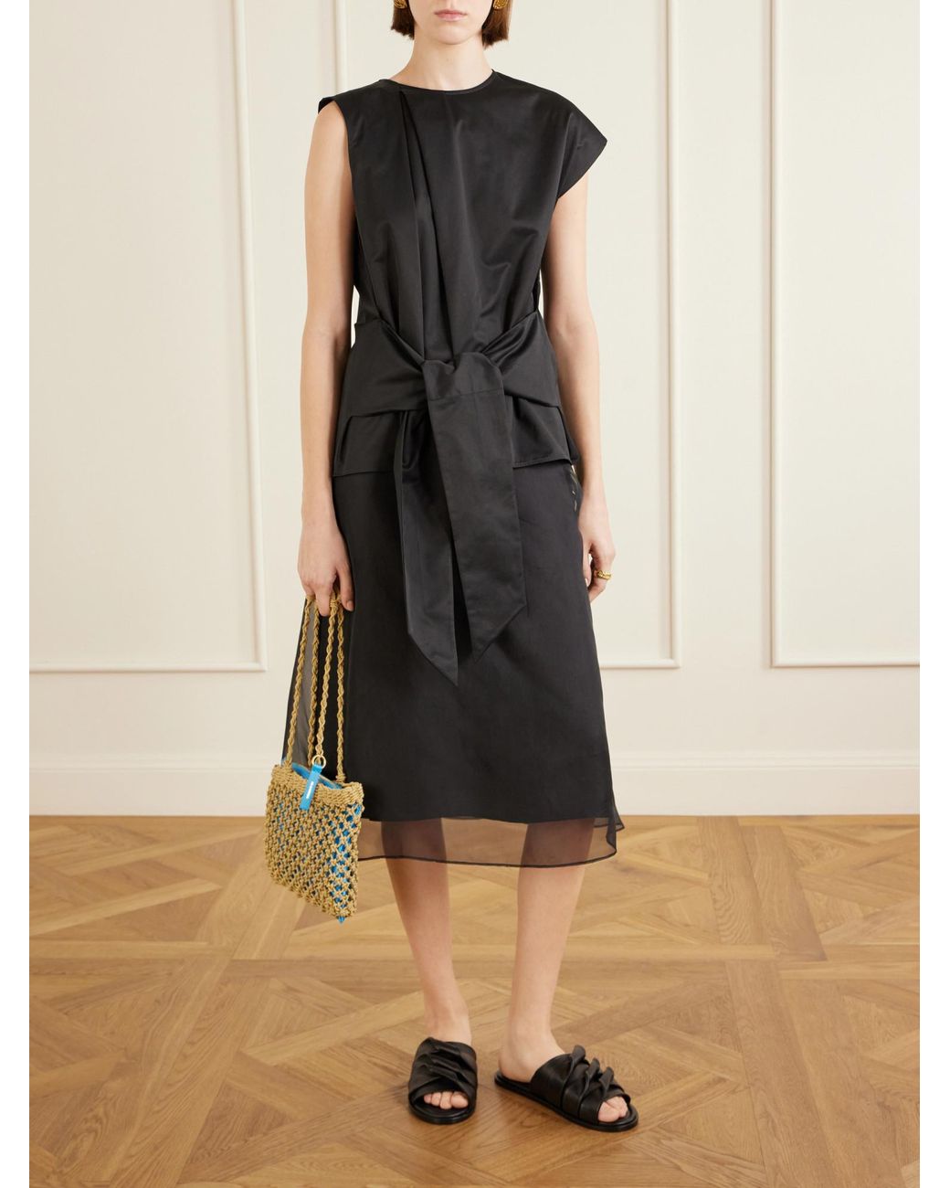 J.W. Anderson Black Tie-Detailed Cotton Top