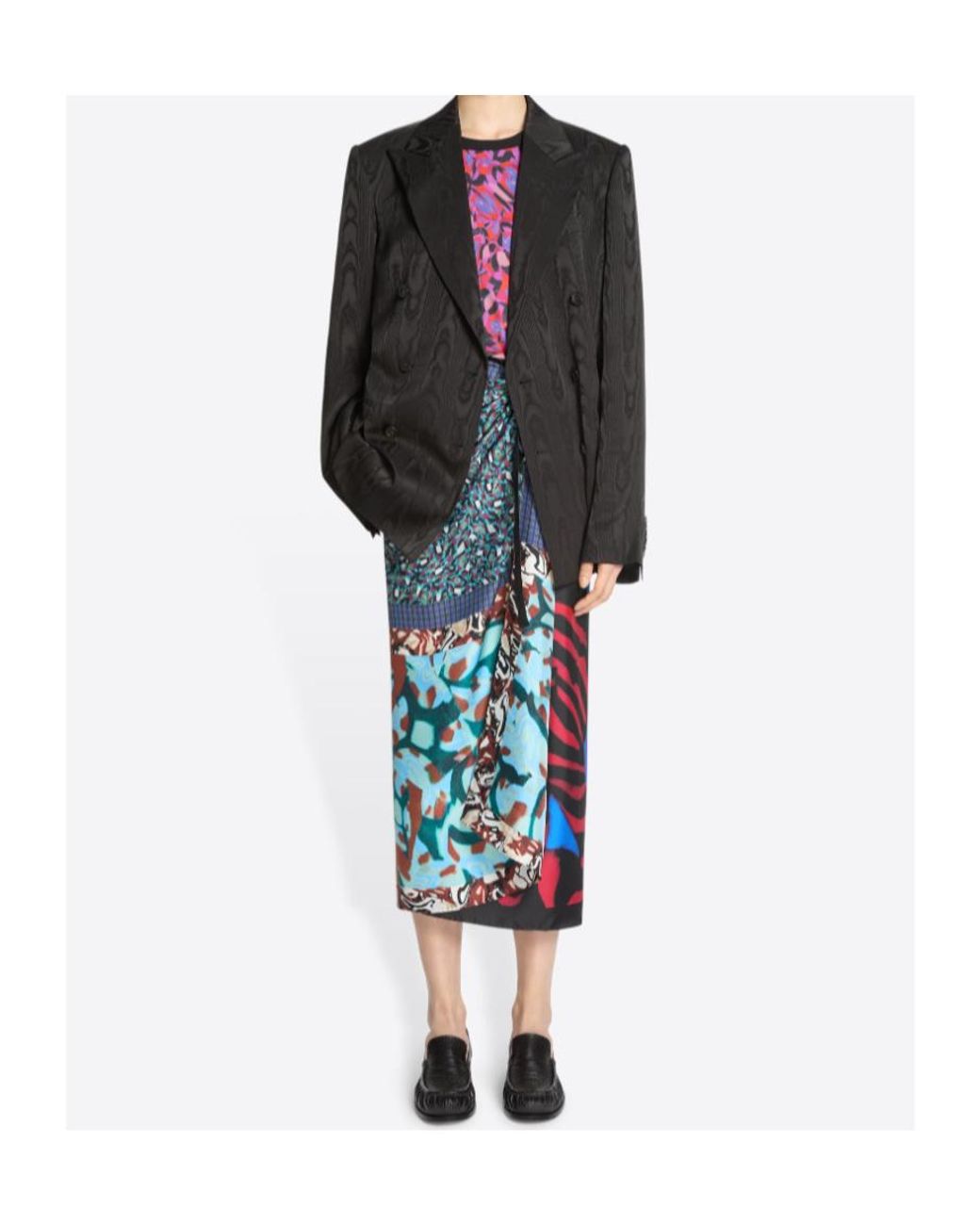 Dries Van Noten Black Barrysta Double Breasted Moiré Blazer