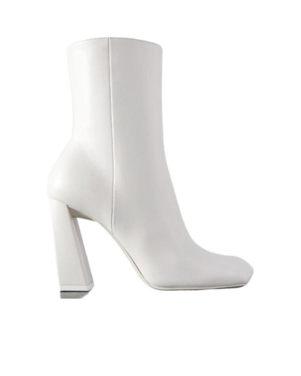 AMINA MUADDI White Leather Ankle Boots