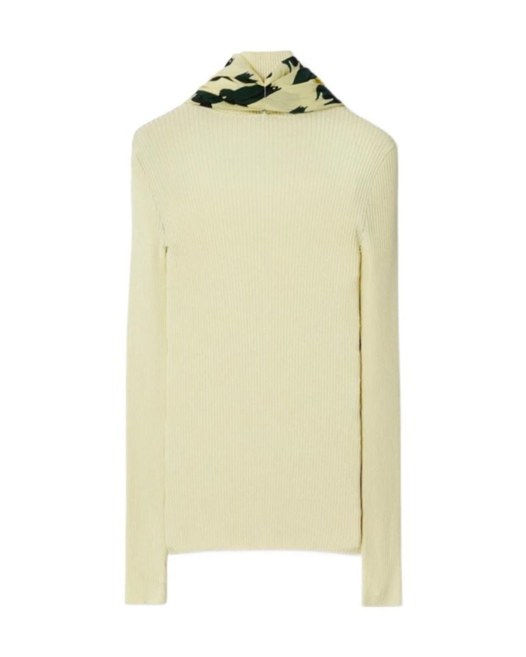 Burberry Green Scarf-Detailed Knit Jumper