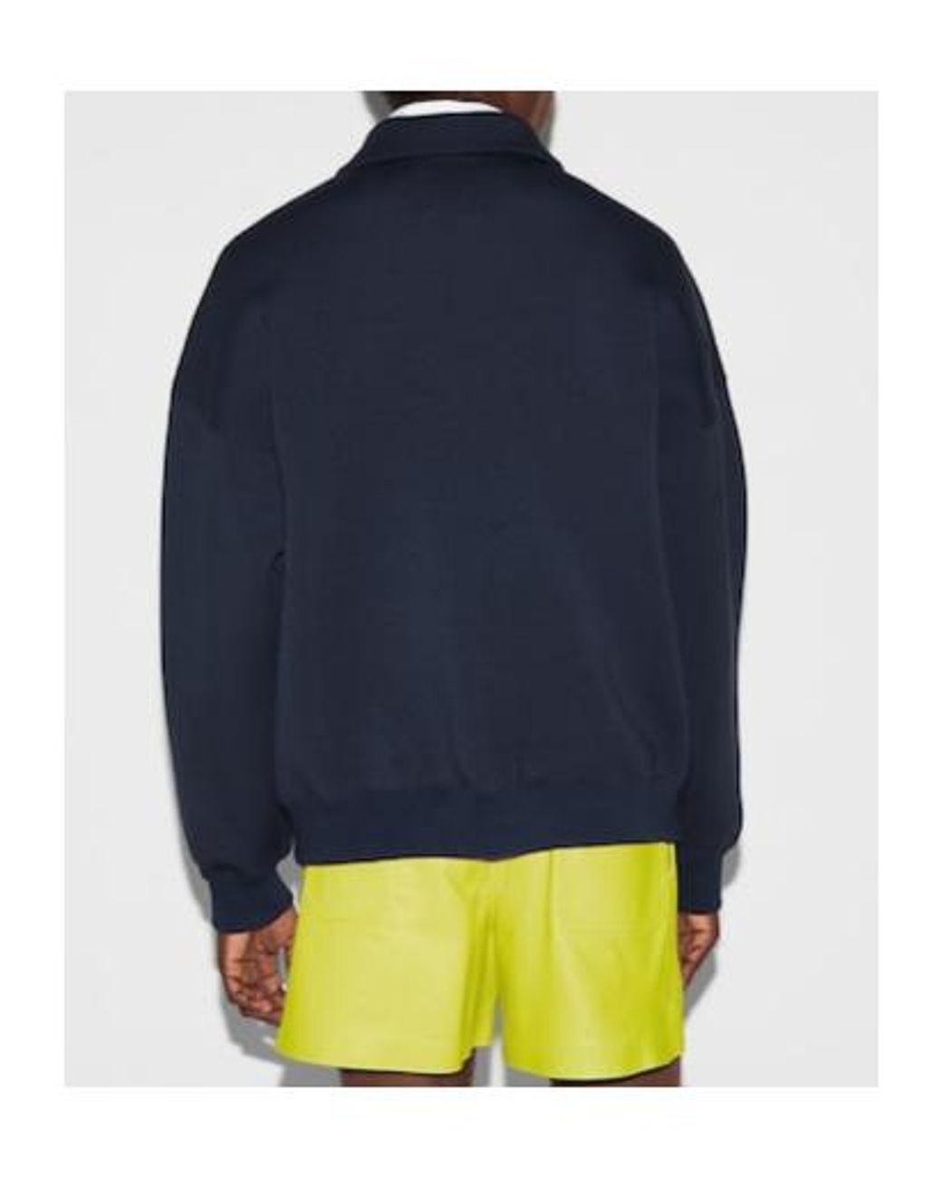 Gucci Blue Jersey Half-Zip Jacket With Patch for men