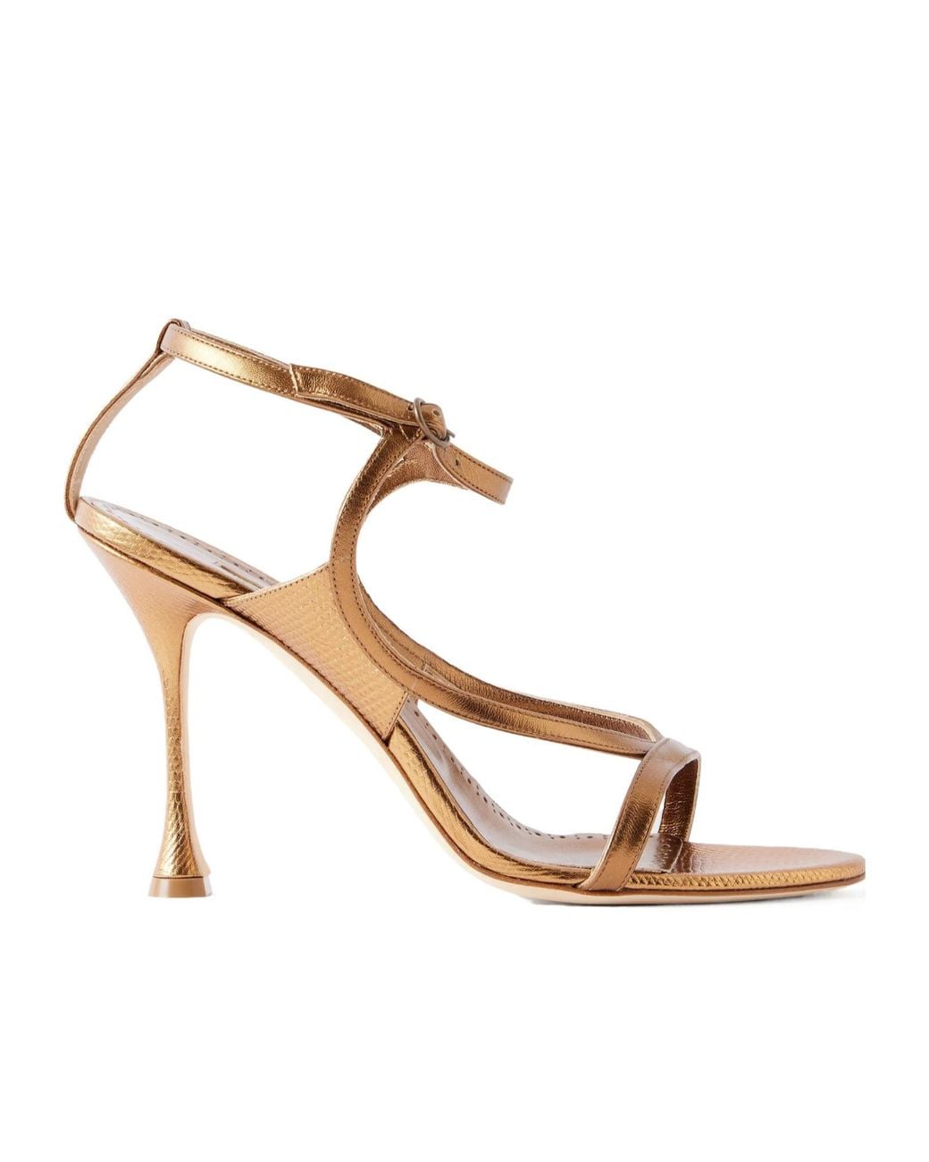 Manolo Blahnik Tibula 105 Metallic Leather Sandals