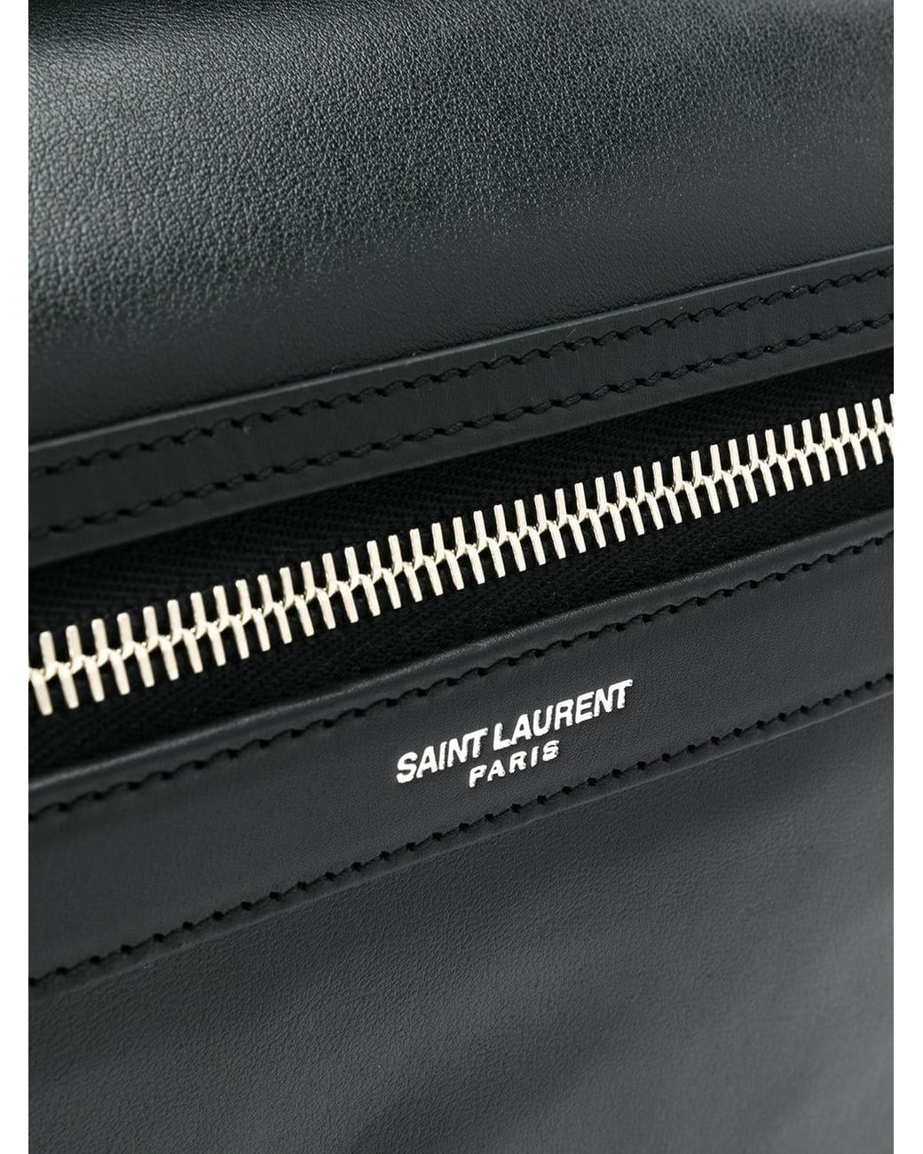 Saint Laurent Black City Zip-Up Backpack for men