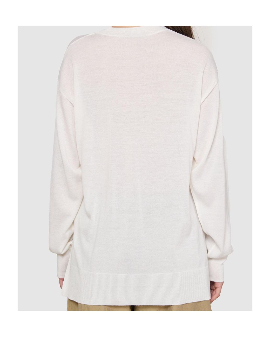AMI White Ami De Coeur Crewneck Knitted Jumper