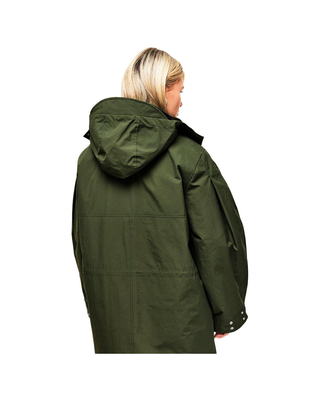Ganni Green Long Parka Coat