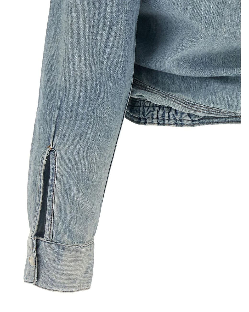 R13 Blue Wrap Denim Shirt
