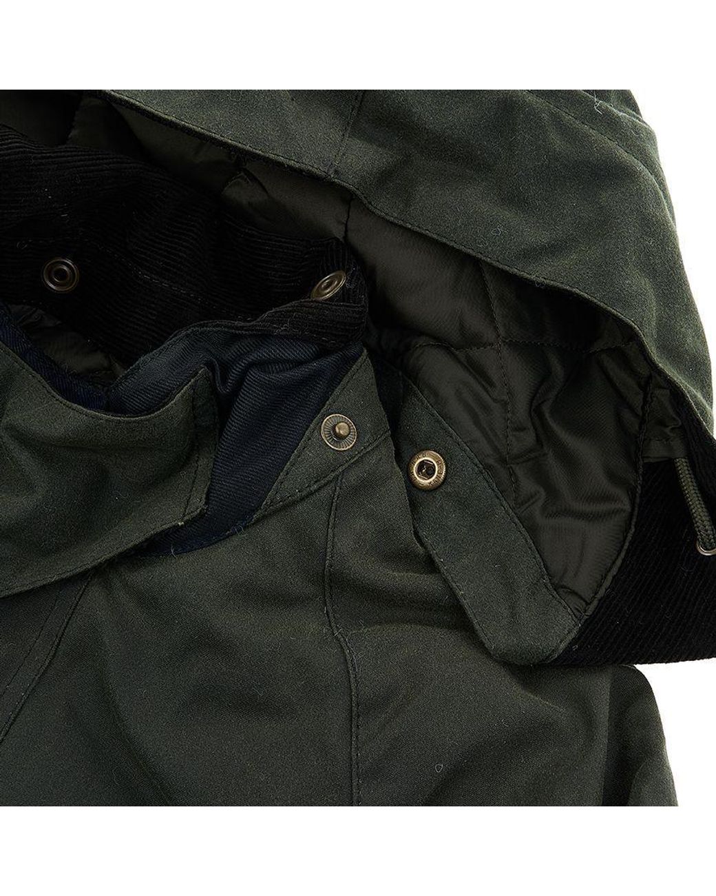 Barbour Black Waxed-Effect Parka Jacket for men