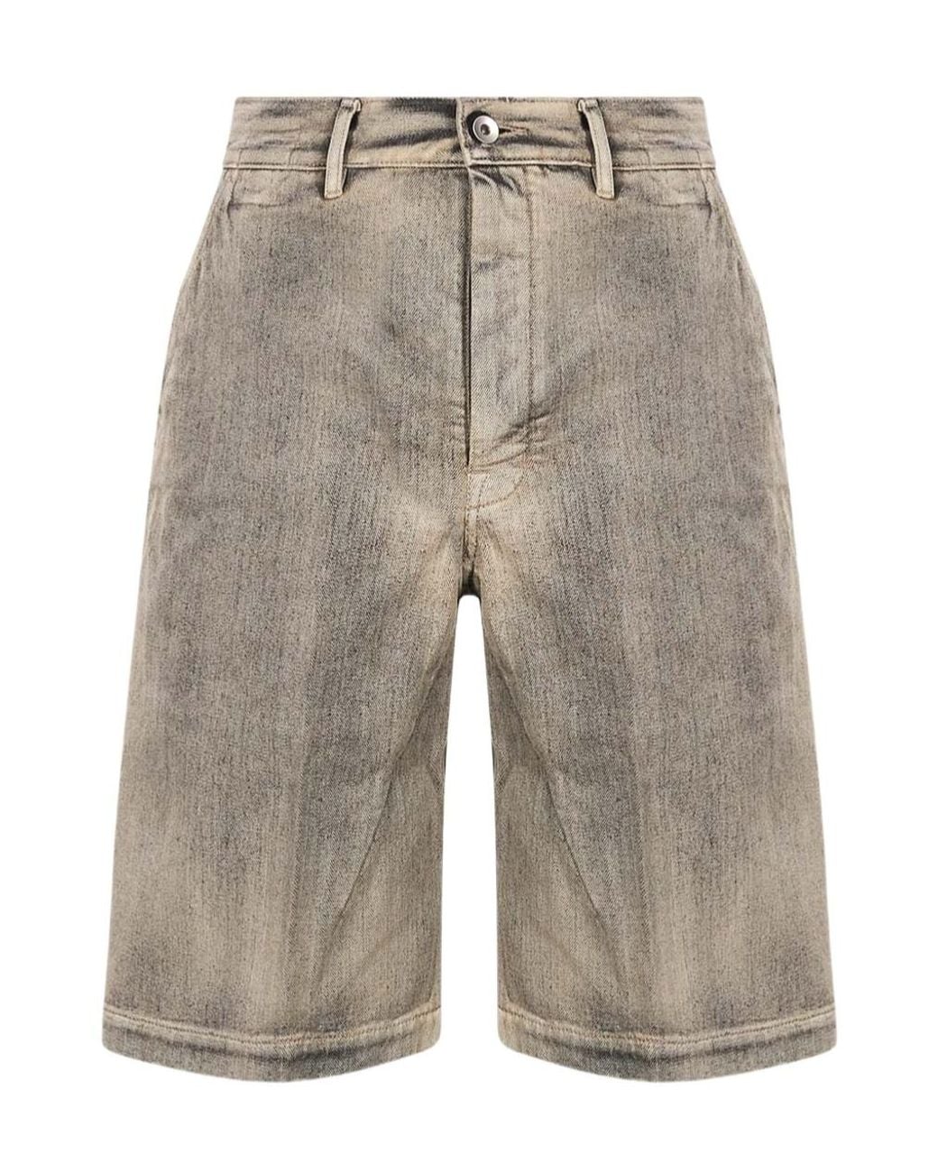 Rick Owens Gray Washed-Effect Knee-Length Shorts for men
