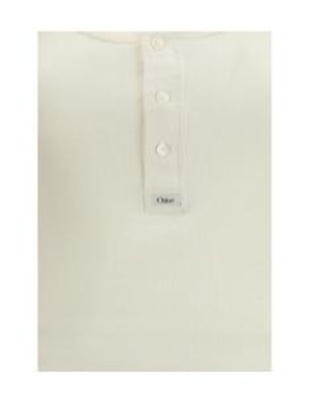 Chloé White Chloé Scoop-Neck Henley Sweater