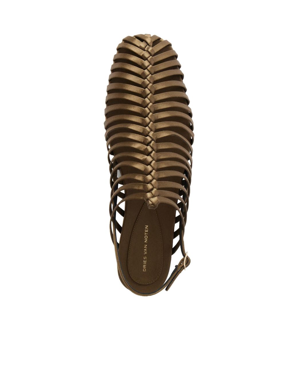 Dries Van Noten Brown Braided Satin Ballet Flats