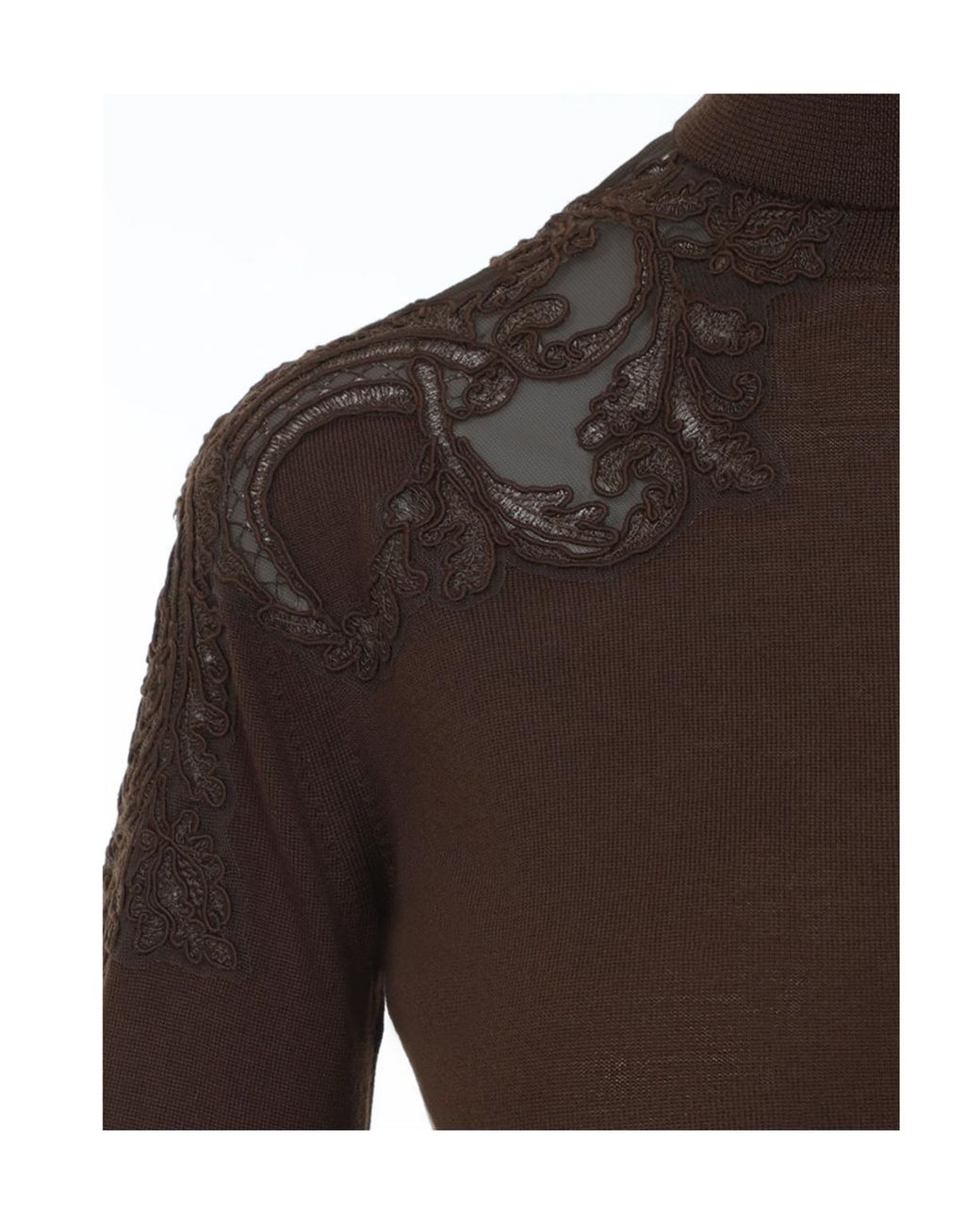 Ermanno Scervino Brown Turtle Neck Sweater