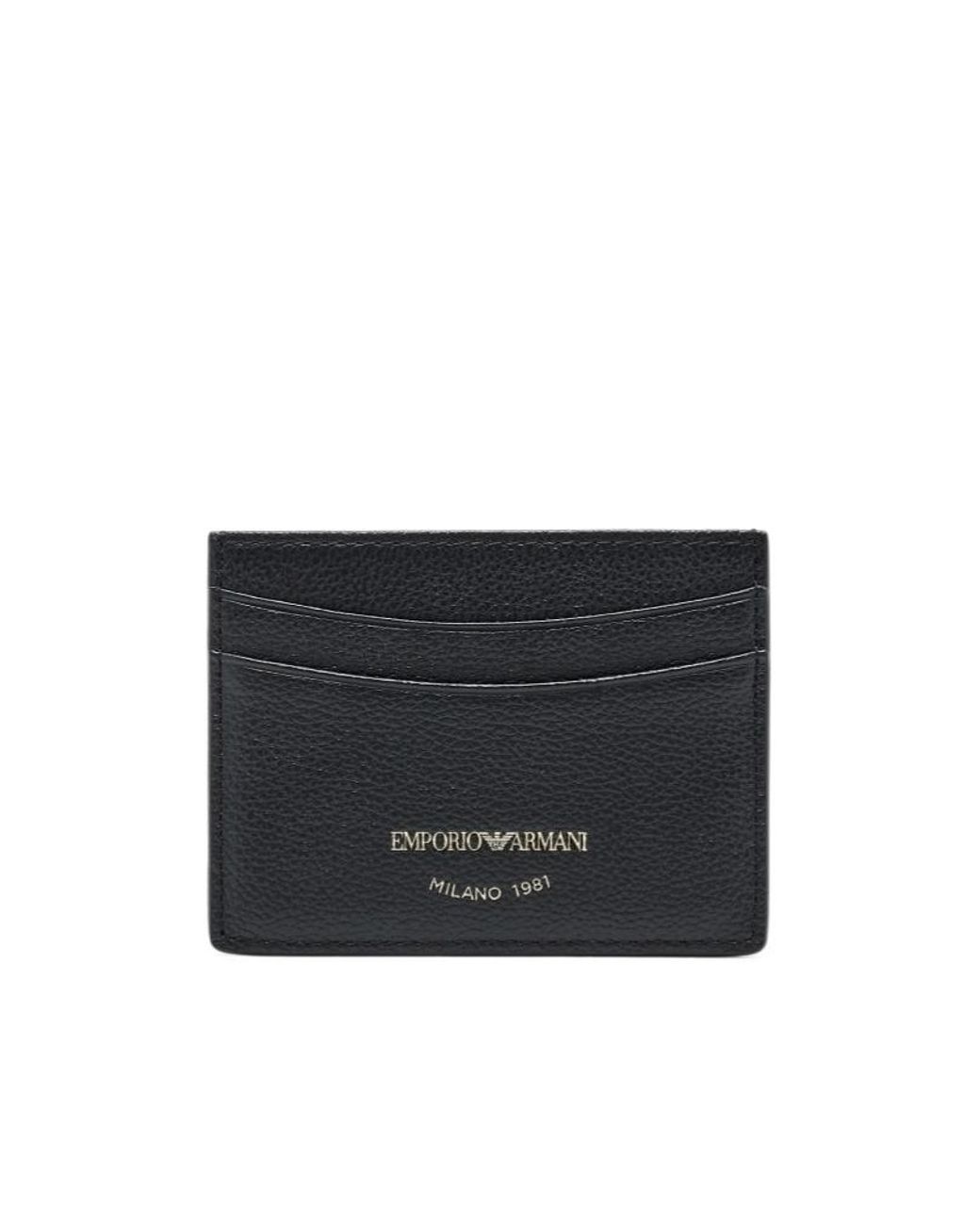 Emporio Armani Black Logo-Printed Card Case