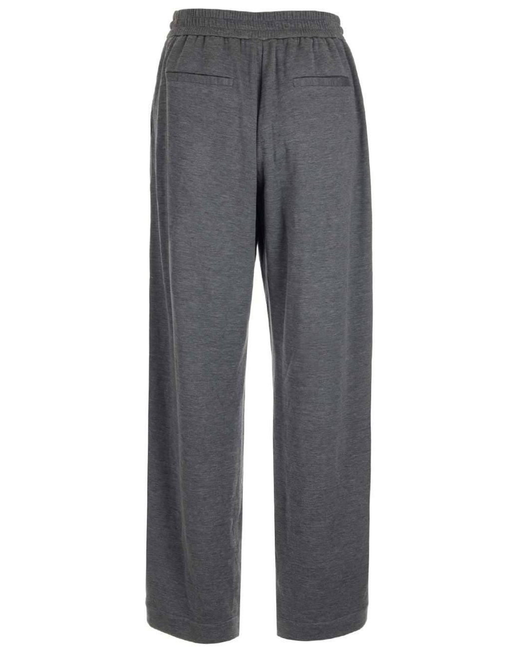 Brunello Cucinelli Blue Wide Leg Trousers With Drawstring