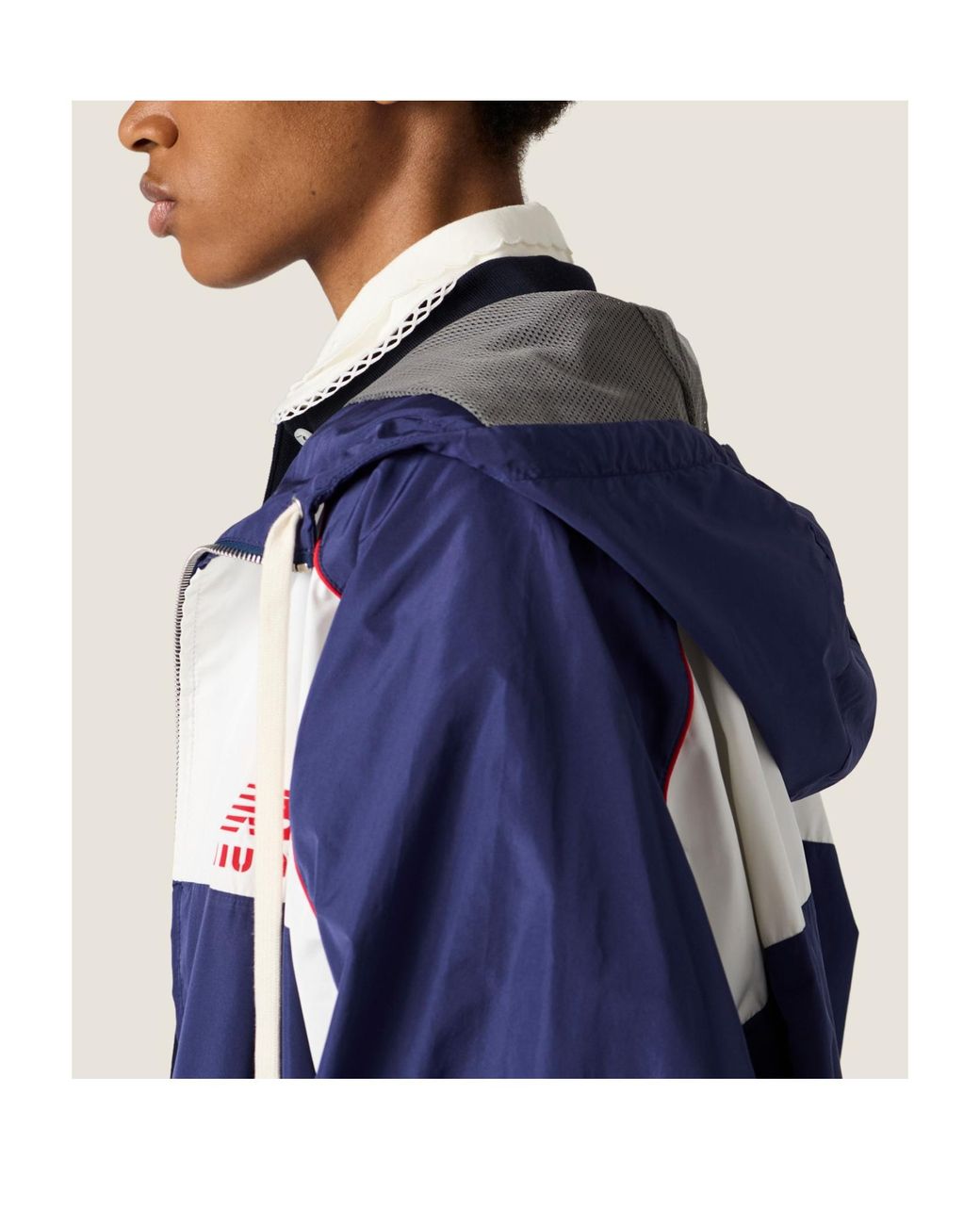 Miu Miu Blue Technical Poplin Hoodie Jacket