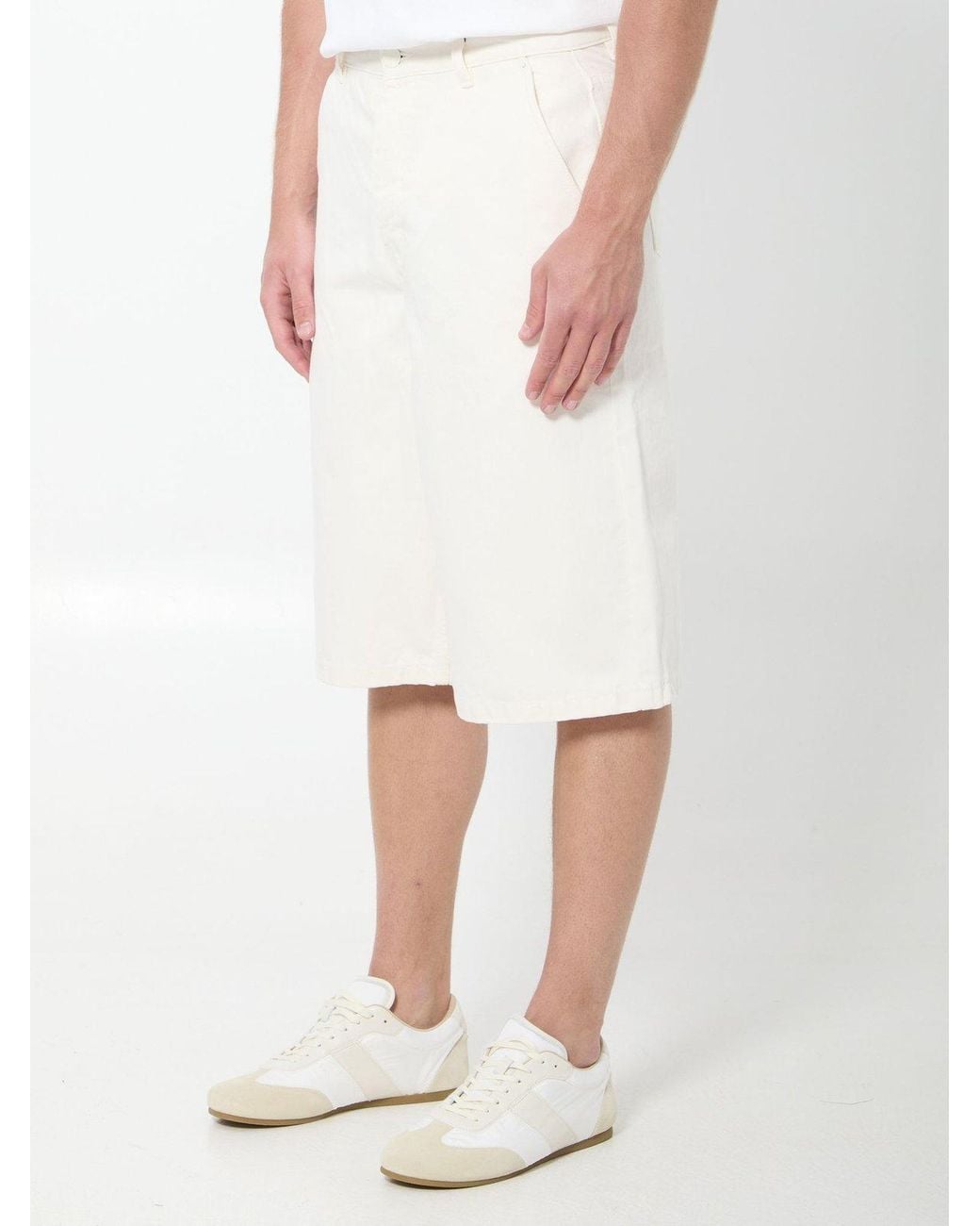 AMI White Ami Loose Bermuda Shorts for men