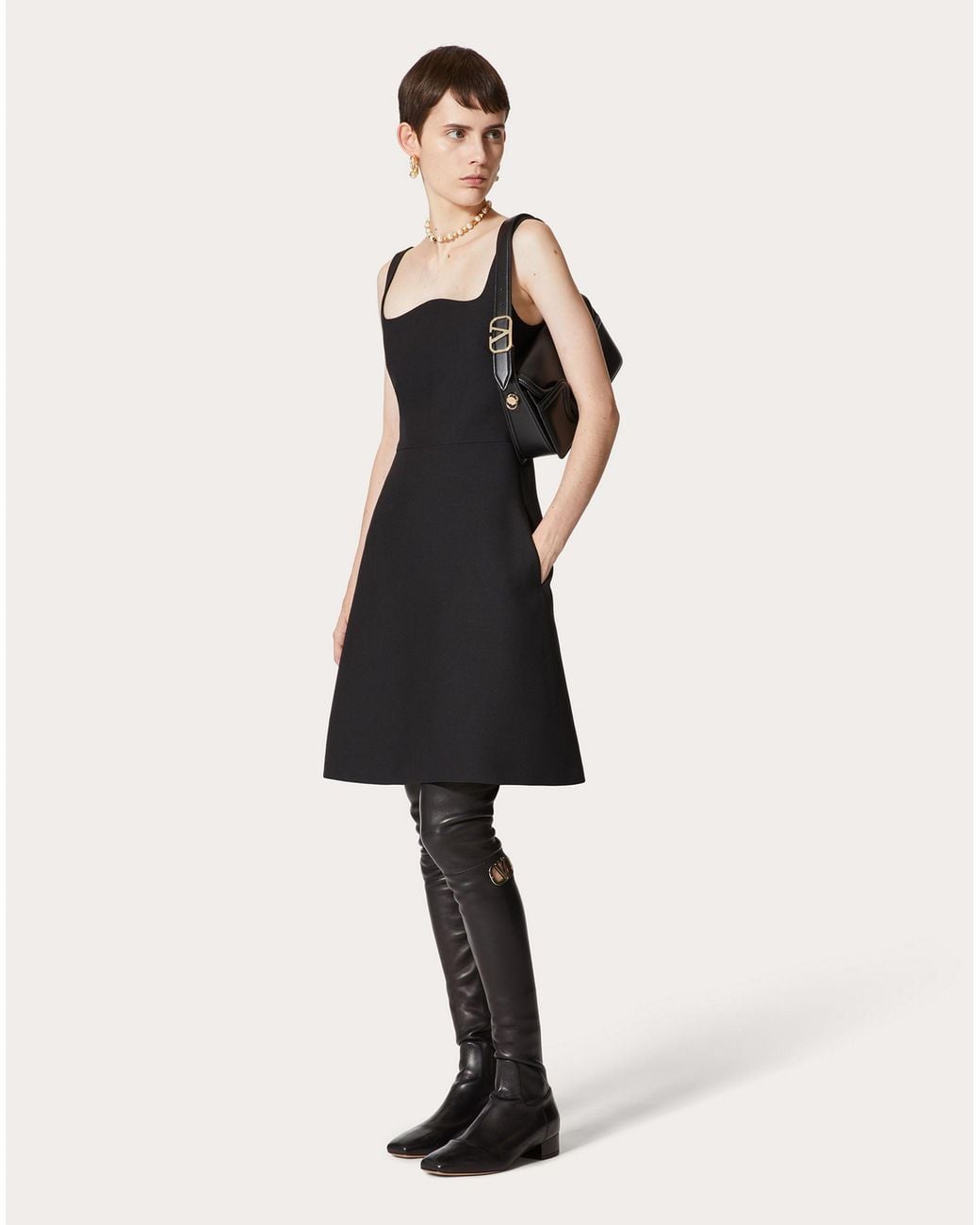 Valentino Black Open Back Sleeveless Mini Dress