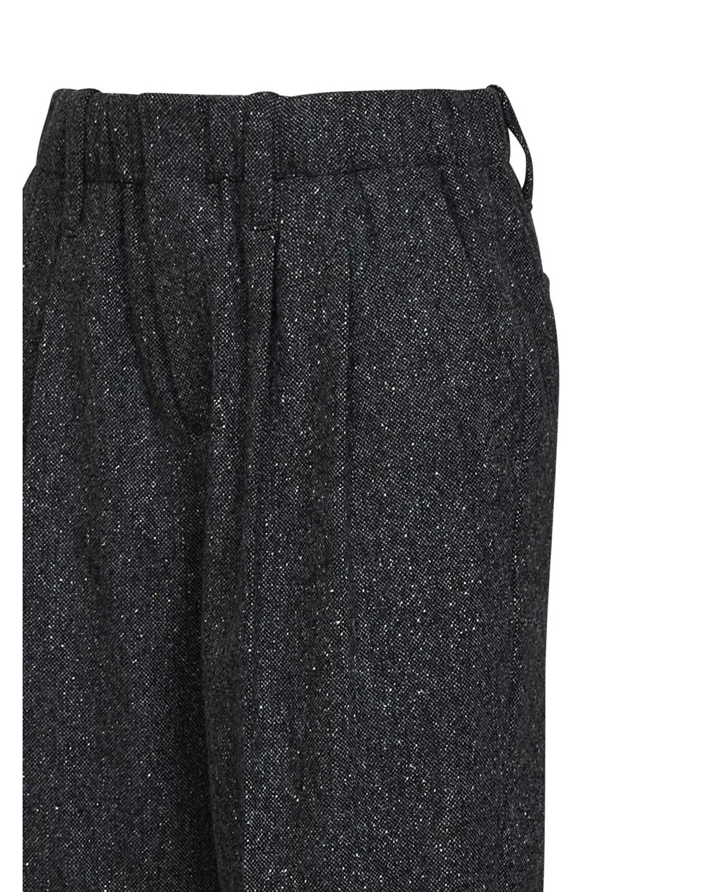 Brunello Cucinelli Gray 7/8-Length Elasticated Waistband Trousers