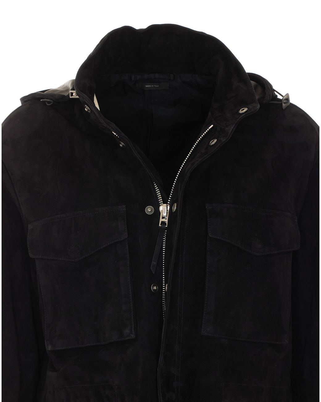 Tom Ford Black Long Sleeve Hooded Jacket for men