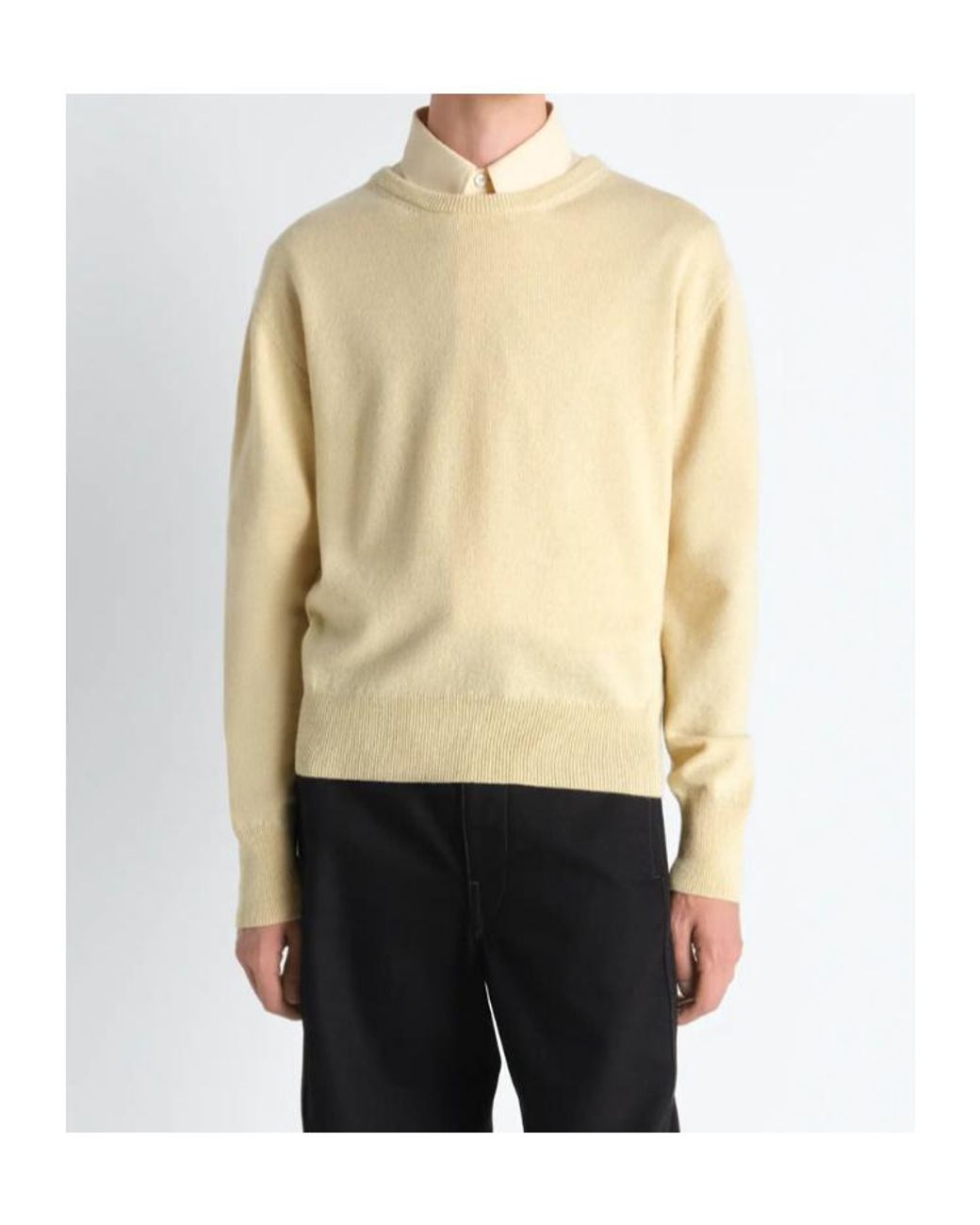 Lemaire Natural Crew Neck Sweater for men