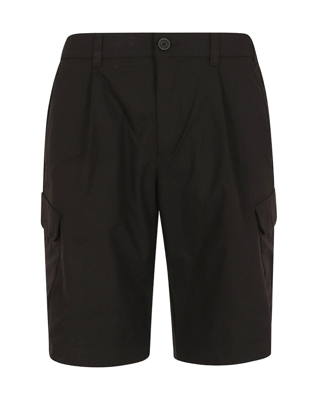 Herno Black Elasticated Waistband Cargo Shorts for men