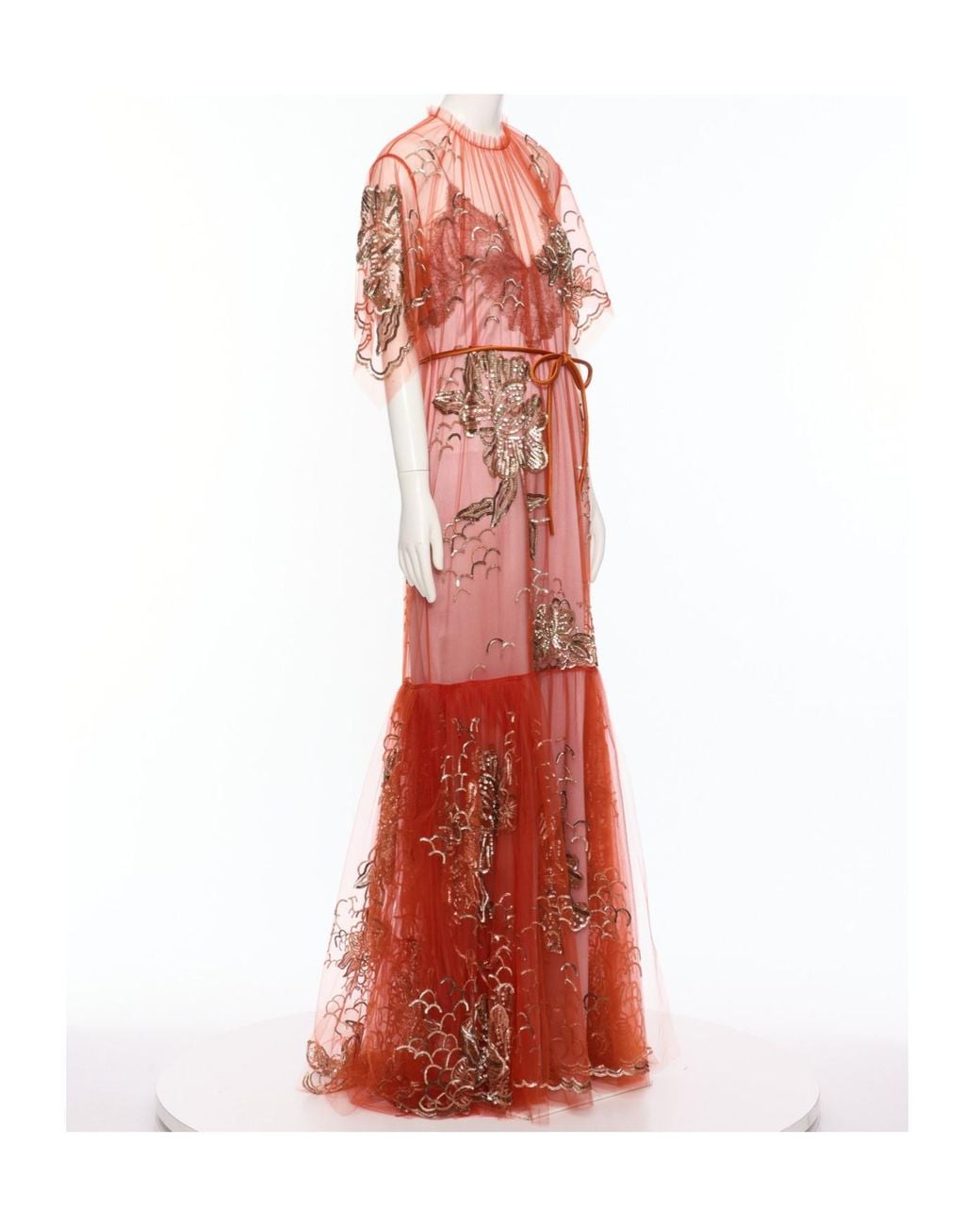 Valentino Red Short-Sleeved Dress