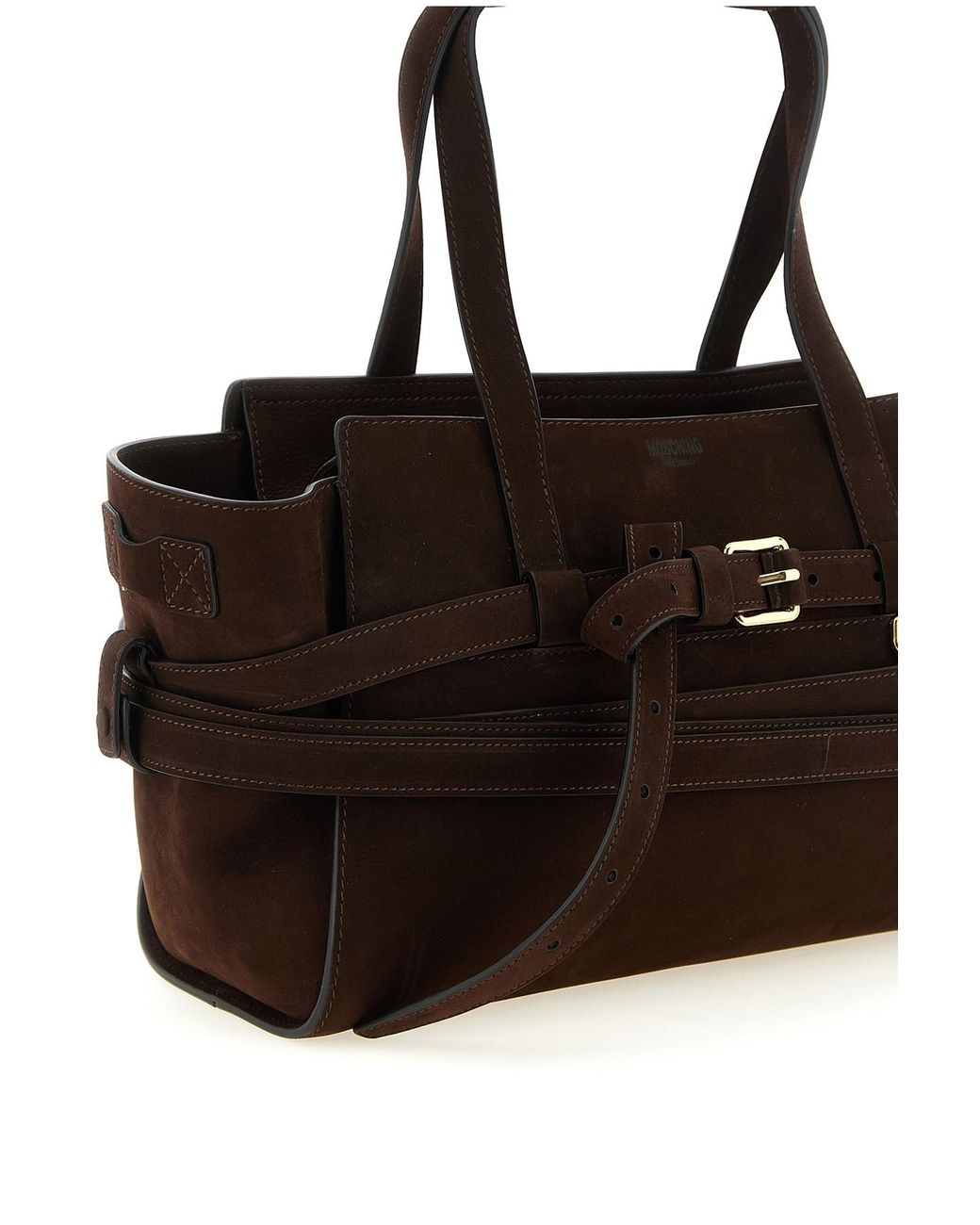 Moschino Black Tie Me Belted Tote Bag